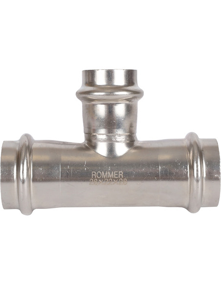 Тройник переходной ROMMER 28х22х28 для нержавеющих труб пресс