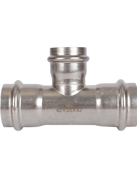 Тройник переходной ROMMER 42х35х42 для нержавеющих труб пресс