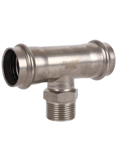 Тройник переходной ROMMER 28x3/4"х28 НР для нержавеющих труб пресс