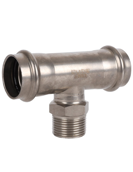 Тройник переходной ROMMER 28x3/4"х28 НР для нержавеющих труб пресс