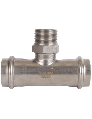 Тройник переходной ROMMER 28x3/4"х28 НР для нержавеющих труб пресс