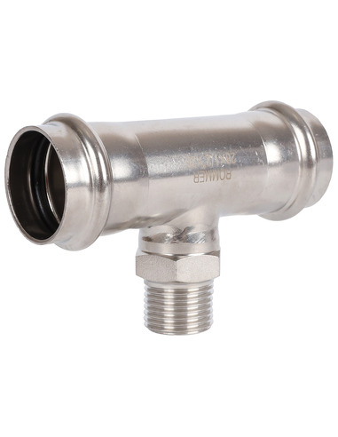 Тройник переходной ROMMER 28x1/2"х28 НР для нержавеющих труб пресс