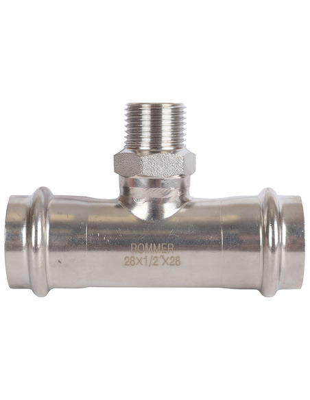 Тройник переходной ROMMER 28x1/2"х28 НР для нержавеющих труб пресс