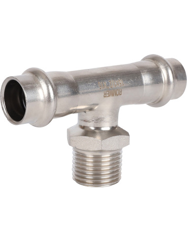 Тройник переходной ROMMER 15x1/2"х15 НР для нержавеющих труб пресс