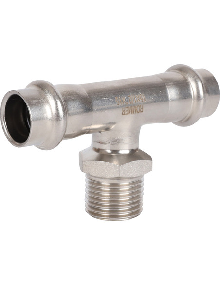 Тройник переходной ROMMER 15x1/2"х15 НР для нержавеющих труб пресс