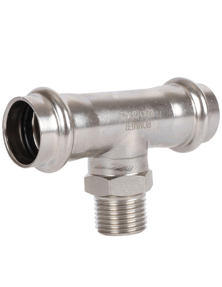 Тройник переходной ROMMER 22x1/2"х22 НР для нержавеющих труб пресс