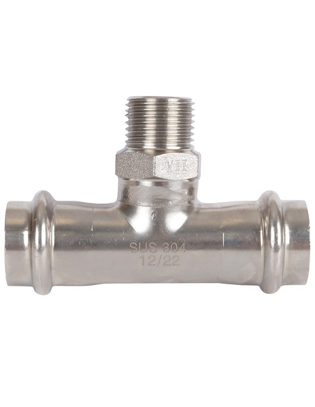 Тройник переходной ROMMER 22x1/2"х22 НР для нержавеющих труб пресс