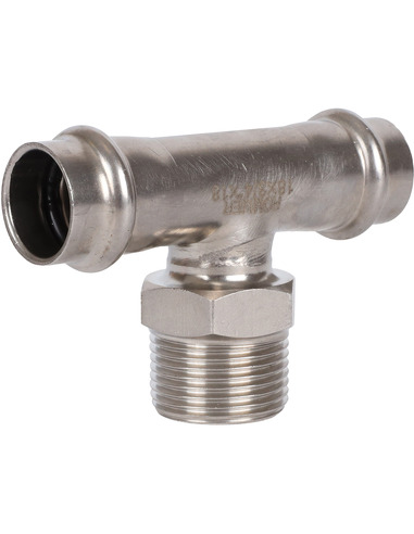 Тройник переходной ROMMER 18x3/4"х18 НР для нержавеющих труб пресс