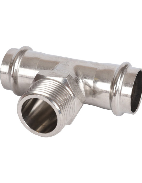 Тройник переходной ROMMER 28x1"х28 НР для нержавеющих труб пресс