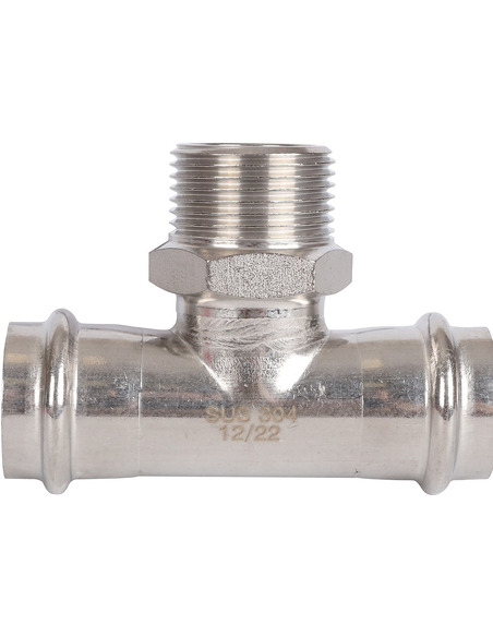 Тройник переходной ROMMER 28x1"х28 НР для нержавеющих труб пресс