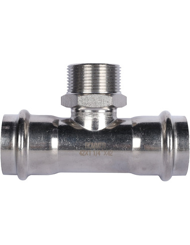 Тройник переходной ROMMER 42x1 1/4"х42 НР для нержавеющих труб пресс