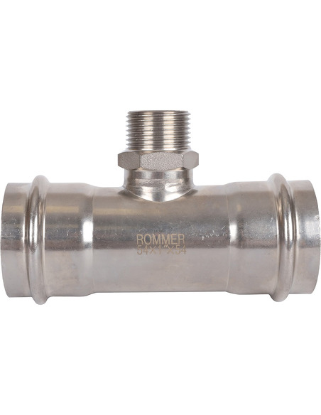 Тройник переходной ROMMER 54x1"х54 НР для нержавеющих труб пресс