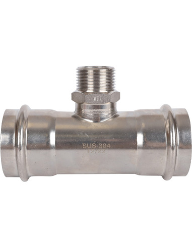 Тройник переходной ROMMER 54x1"х54 НР для нержавеющих труб пресс