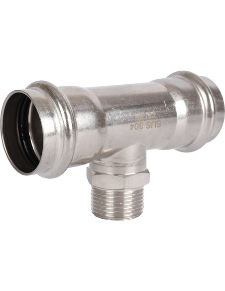 Тройник переходной ROMMER 42x1"х42 НР для нержавеющих труб пресс