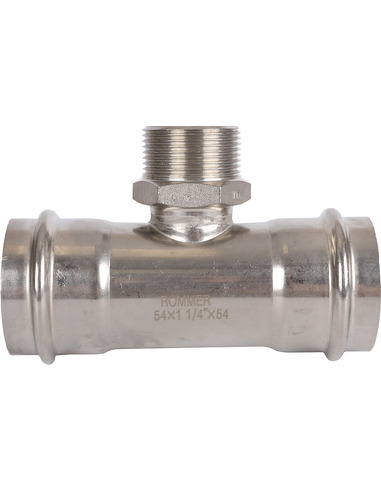 Тройник переходной ROMMER 54x1 1/4"х54 НР для нержавеющих труб пресс