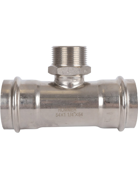Тройник переходной ROMMER 54x1 1/4"х54 НР для нержавеющих труб пресс