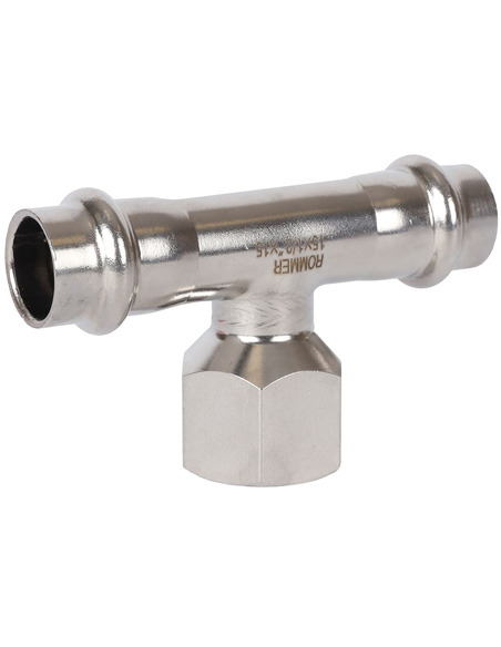 Тройник переходной ROMMER 15x1/2"х15 ВР для нержавеющих труб пресс