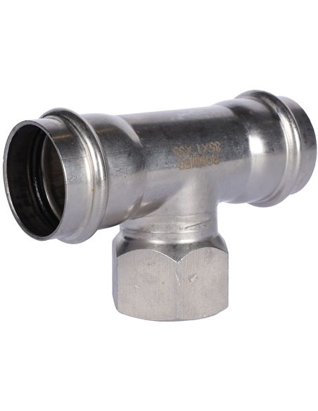 Тройник переходной ROMMER 35x1"х35 ВР для нержавеющих труб пресс