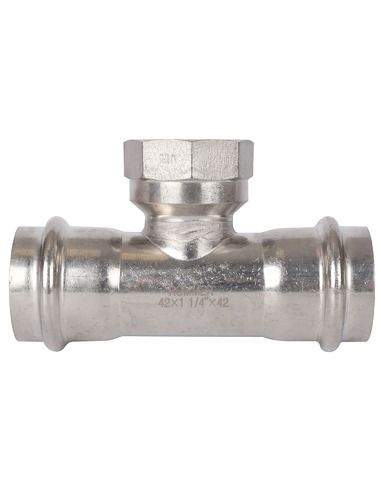 Тройник переходной ROMMER 42x1 1/4"х42 ВР для нержавеющих труб пресс