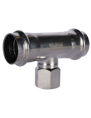 Тройник переходной ROMMER 28x1/2"х28 ВР для нержавеющих труб пресс