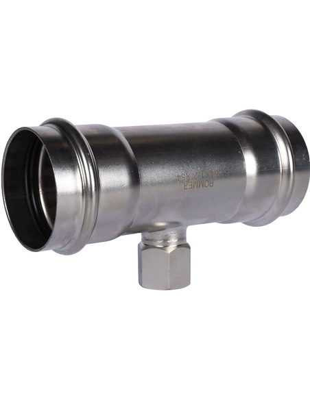 Тройник переходной ROMMER 54x1/2"х54 ВР для нержавеющих труб пресс