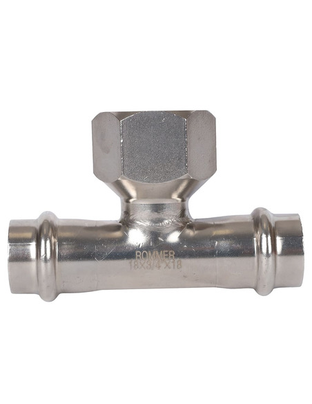 Тройник переходной ROMMER 18x3/4"х18 ВР для нержавеющих труб пресс