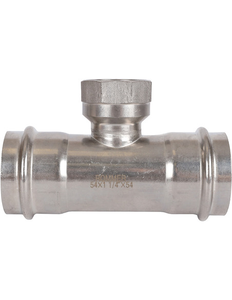 Тройник переходной ROMMER 54x1 1/4"х54 ВР для нержавеющих труб пресс