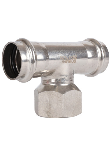 Тройник переходной ROMMER 28x1"х28 ВР для нержавеющих труб пресс