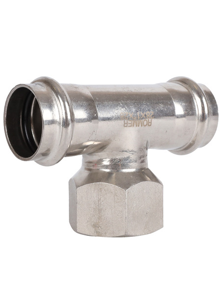 Тройник переходной ROMMER 28x1"х28 ВР для нержавеющих труб пресс