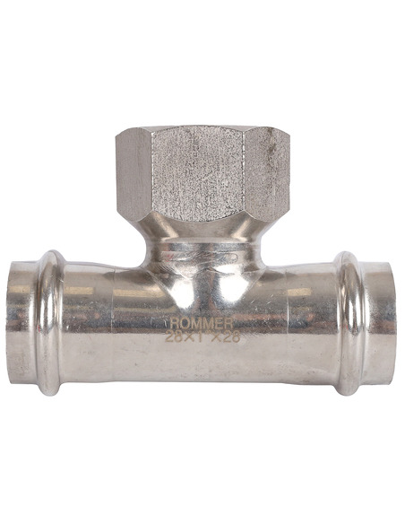 Тройник переходной ROMMER 28x1"х28 ВР для нержавеющих труб пресс