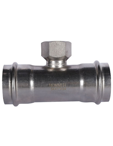 Тройник переходной ROMMER 54x1"х54 ВР для нержавеющих труб пресс