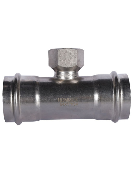 Тройник переходной ROMMER 54x1"х54 ВР для нержавеющих труб пресс