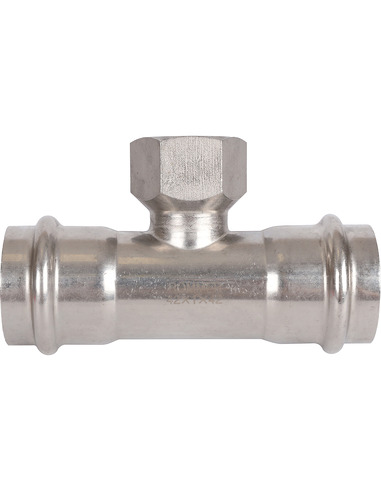 Тройник переходной ROMMER 42x1"х42 ВР для нержавеющих труб пресс