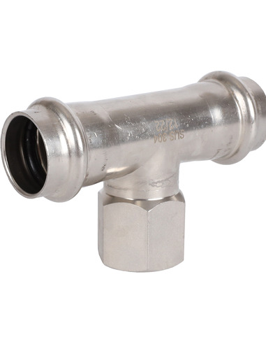 Тройник переходной ROMMER 22x1/2"х22 ВР для нержавеющих труб пресс