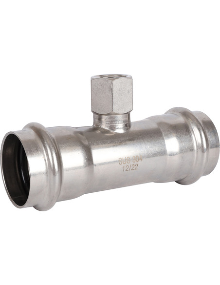 Тройник переходной ROMMER 42x1/2"х42 ВР для нержавеющих труб пресс