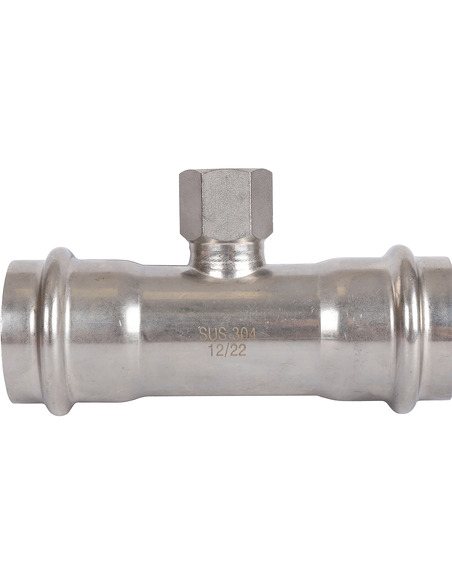 Тройник переходной ROMMER 42x1/2"х42 ВР для нержавеющих труб пресс