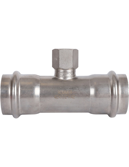 Тройник переходной ROMMER 42x1/2"х42 ВР для нержавеющих труб пресс