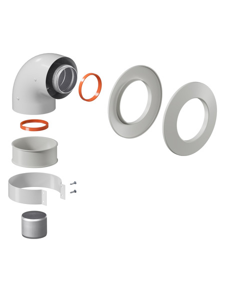 Адаптер котла ROMMER Ø60/100 - 90° подключение через хомут
