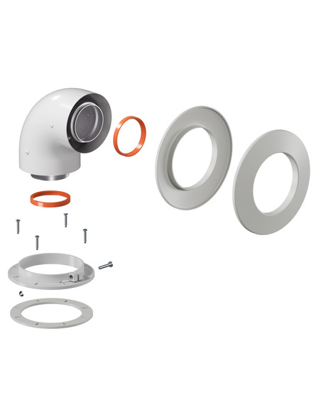 Адаптер котла ROMMER Ø60/100 - 90° подключение через фланец