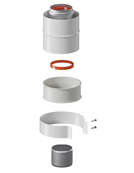 Адаптер котла ROMMER Ø60/100 вертикальный подключение через хомут