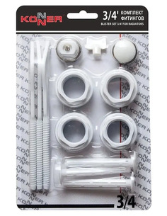 Монтажный комплект KONNER 3/4" белый c 3мя кронштейнами