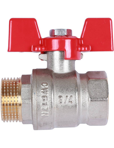 Кран шаровой ROMMER 3/4" ВР-НР (бабочка)