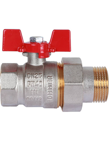 Кран шаровой ROMMER 1" со сгоном (бабочка)