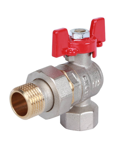 Кран шаровой ROMMER 1/2" угловой со сгоном (бабочка)