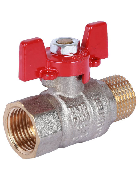 Кран шаровой ROMMER 1/2" ВР-НР (бабочка)