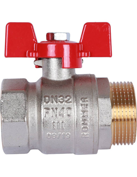 Кран шаровой ROMMER 1 1/4" ВР-НР (бабочка)