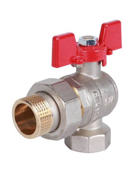 Кран шаровой ROMMER 3/4" угловой со сгоном (бабочка)