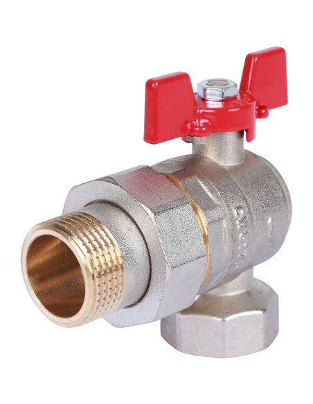 Кран шаровой ROMMER 1" угловой со сгоном (бабочка)