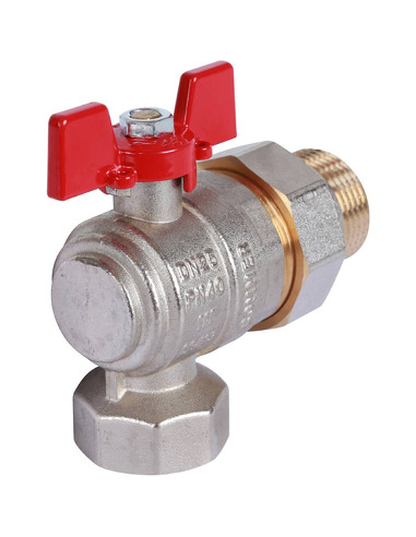 Кран шаровой ROMMER 1" угловой со сгоном (бабочка)