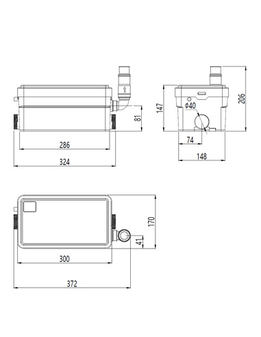 Канализационная установка UNIPUMP SANIVORT 255 M (9м)
